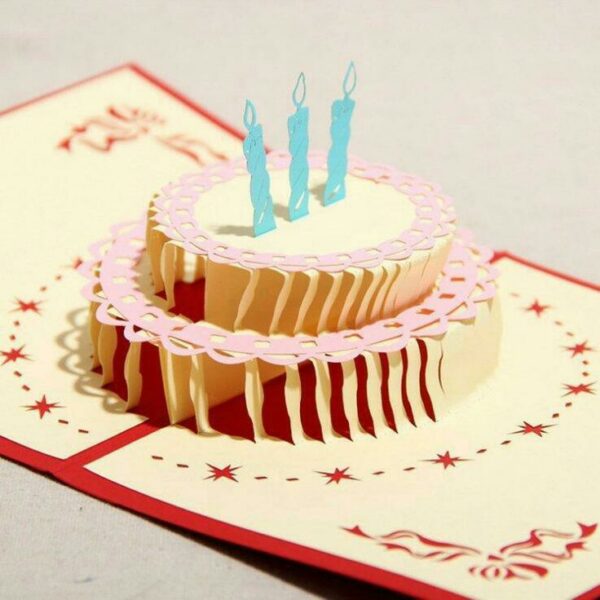 POP-UP CAKE Candle Light Card – การ์ด Pop-up เค้ก 3 ชั้นมีเทียน