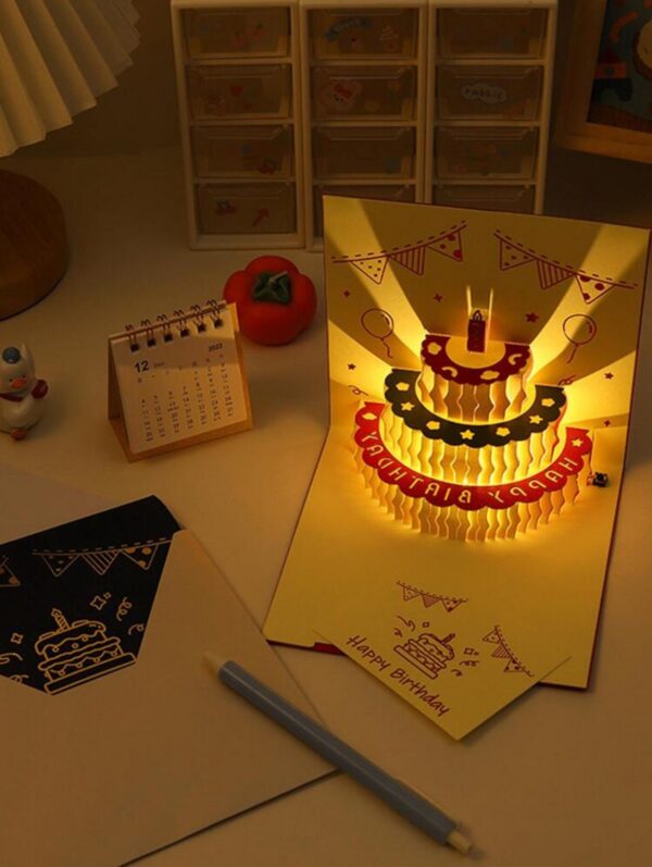 LIT CAKE 3D Nightlight Card – การ์ดเค้ก 3D มีไฟส่องสว่าง
