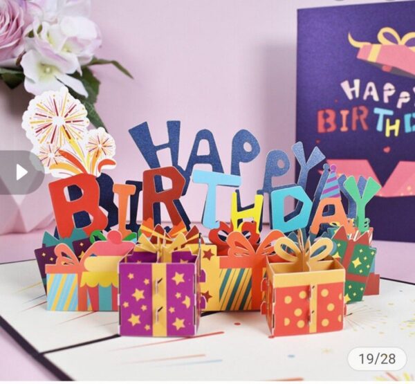 GIFT BOX Pop-up Birthday Card – การ์ดวันเกิด Pop-up กล่องของขวัญ