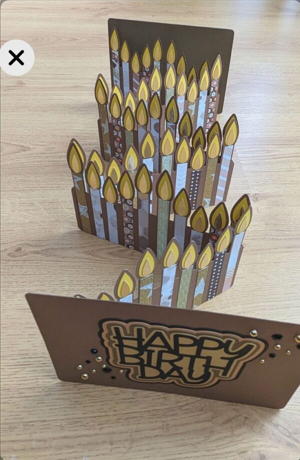 TIER CAKE Candle Holder Card – การ์ด Pop-up เค้กเชิงเทียน