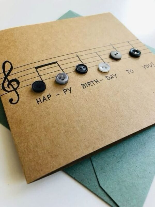 JAZZ NOTE Musical Treble Clef Card – การ์ดลายโน้ตดนตรีคลาสสิก