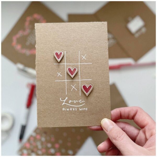 TIC TAC TOE Heart Game Card – การ์ดเกม Tic Tac Toe หัวใจ