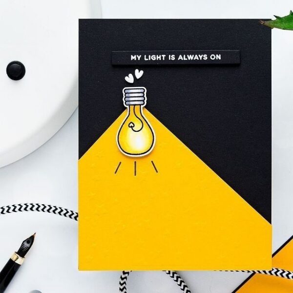 LIGHT BULB Minimal Art Card – การ์ดหลอดไฟไอเดียมินิมอล