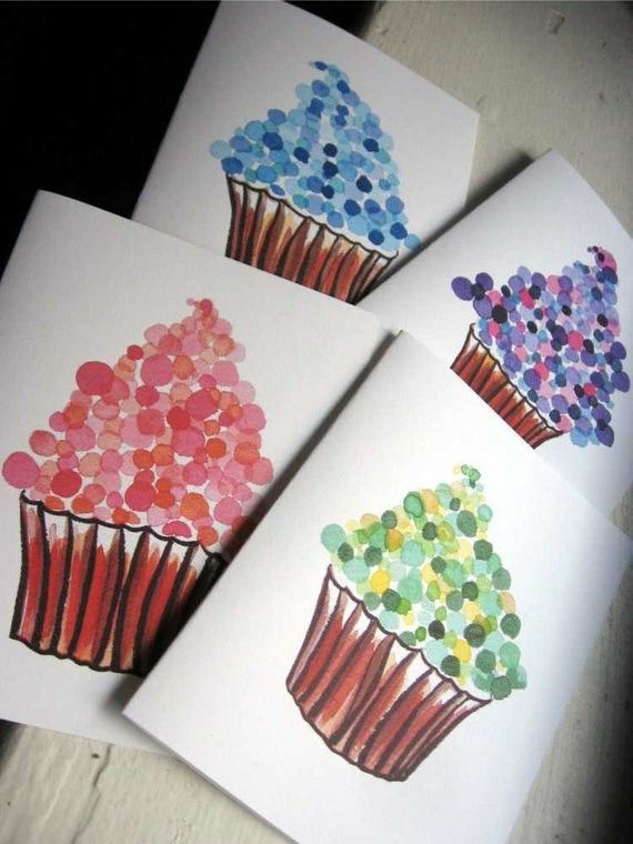PACK 4 Cupcake 3D Card – แพค 4 การ์ดคัพเค้กปะนูน
