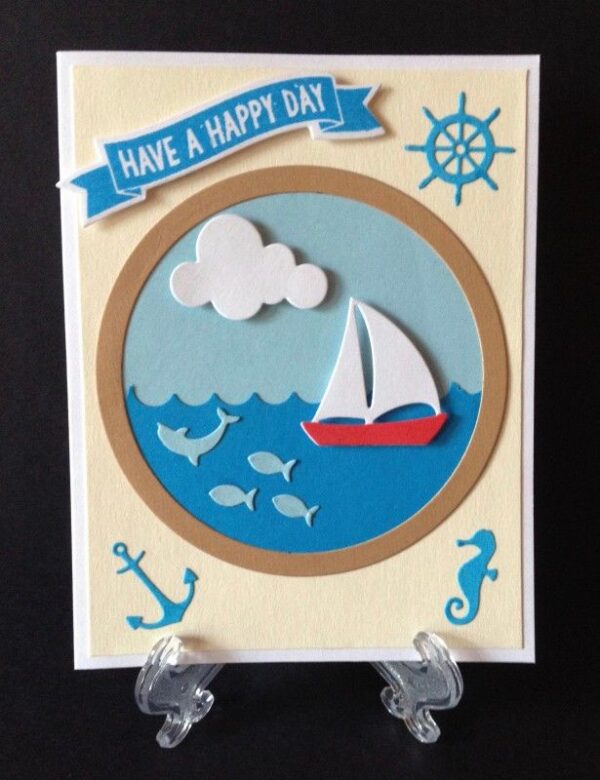 SAILOR'S WISH Sea Theme Card – การ์ดลายเรือใบและสัตว์ทะเล