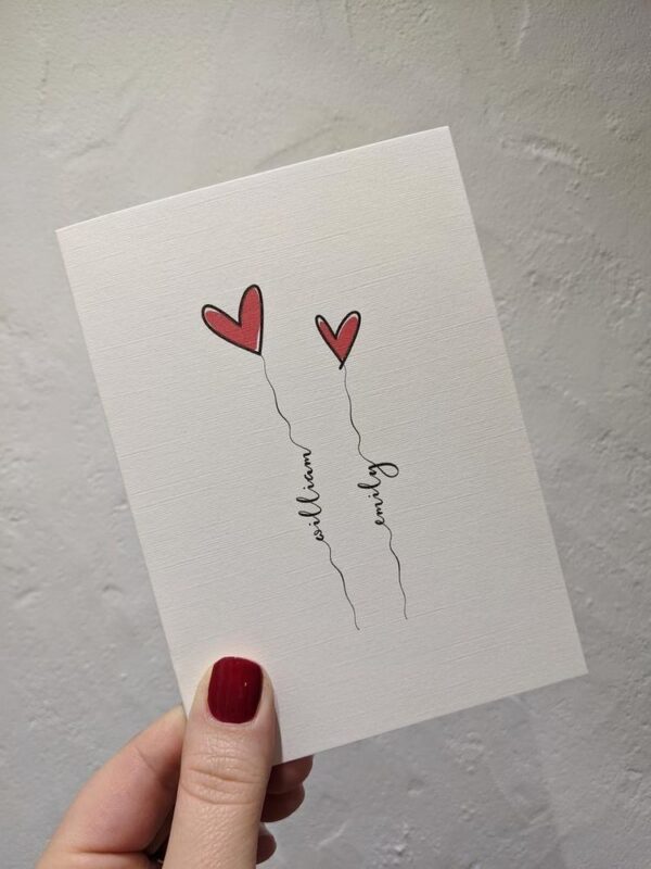 MINIMAL HEART Line Art Card – การ์ดหัวใจลายเส้นมินิมอล